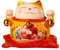 Tomotato Winkekatze Sparschwein, 4.5in Feng Shui Münzbank, Glückskatzen Münzenbank, Keramik Glückskatzen Spardose, Kleingeld Spartopf für Geschenk, Schreibtisch, Spielzeug Dekoration (Gelb)
