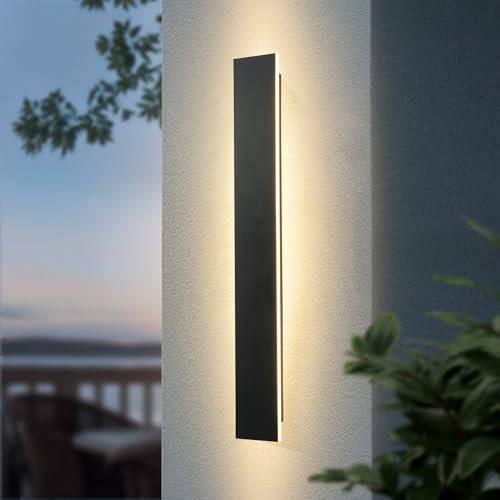 YUEEU Wandlamp Außenlampe 60cm/Ip65 Wasserdicht Lange LED Wandleuchte Warmweiß Flurlampe Wandbeleuchtung für Gärten Badezimmer Treppenhaus Schlafzimmer Wohnzimmer