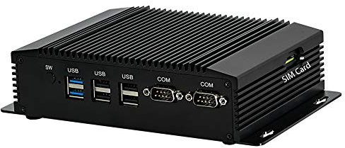HUNSN Industrial Computer, Fanless Mini PC, Embedded IPC, J1900 N3510 N3520, Windows 11 or Linux Ubuntu, BM18, Watchdog, GPIO, WOL, VGA, HDMI, 2 x LAN, 2 x RS232 422 485, 4G RAM, 64G SSD, 500G HDD