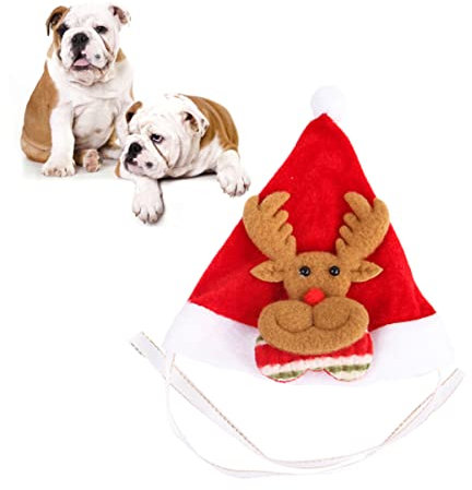 minkissy Weihnachtsmann-Mütze Weihnachtsmütze Für Hunde Weihnachtsmütze Für Hunde Weihnachtsmann-Kostüm Für Hunde Schwanzkostüm Hundemütze Rentier-Weihnachtsmütze Welpen-Outfits