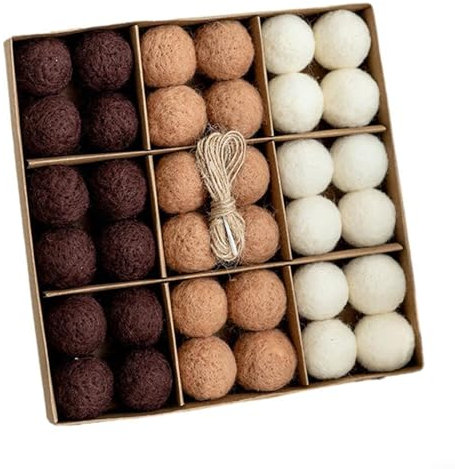 Weihnachtskugel-Set, Weihnachts-Filzkugel, Ornament, Weihnachtsbaum, Vintage-Filzkugeln, hängende Dekorationen für Party, Hochzeit, Weihnachten (G)