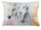 NIBABA Kissenbezüge, 1 Stück, weißes Pferd, galoppierend, Kunstmalerei, dekorativer Überwurf-Kissenbezug, 40 x 60 cm, weiches Polyester, rechteckige Kissenbezüge