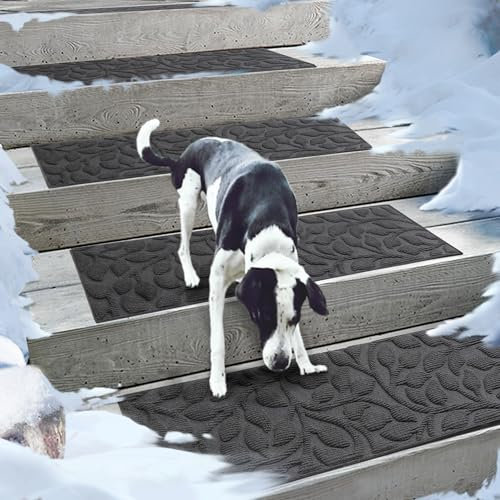 Aucuda Tappetini per scale per esterni 76 x 21 cm Tappetini per scale Confezione da 6 Moquette per scale Tappeto per scale in gomma antiscivolo Tappeto per scale Tappeto per interni ed esterni Tappeti