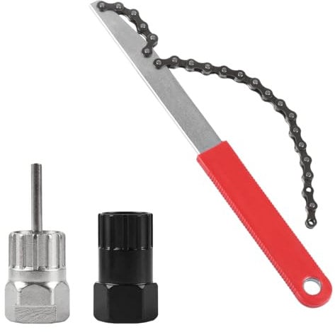 WangLaoWu Látigo de Cadena con Extractor de Piñón, Herramienta de Desmontaje de Cassette de Bicicleta, Látigo de Cadena y Extractor de Cassette para 7, 8, 9, 10, 11, 12 velocidades