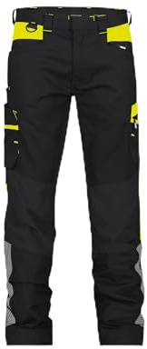 DASSY® Hong Kong DASSY® Hong Kong Stretch-Arbeitshose - Größe 42 - SCHWARZ/NEONGELB