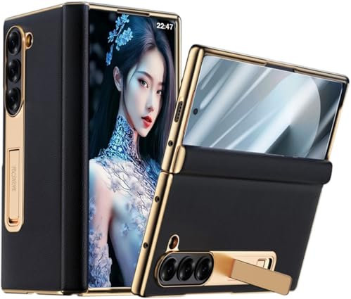 TECSHINE Étui en Cuir pour Samsung Galaxy Z Fold 6. Galaxy Z Fold6 Coque pour Téléphone Portable à Écran Pliant. Housse à Charnière en Cuir Téléphone. Cas