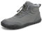 FLARUT Winter Barfußschuhe Herren Damen Warm Gefüttert Winterschuhe Breite Zehen Wasserabweisend Traillaufschuhe Winterstiefel(Tiefes Grau,43)