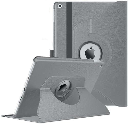 World Biz Rotating Case for iPad 9.7 2018/2017 / iPad Air 2 / iPad Air (9.7'') - 360 Degree Rotation Multi-Angle Viewing Stand, Shockproof PU Leather Book Style Flip Auto Sleep/Wake (Grey)