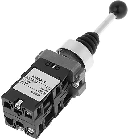 XD2PA14 Interruptor de Palanca de Mando con Bloqueo de 4 Posiciones 4NO, Interruptor de Enganche con Cubierta de Goma para Agua, Aceite y Polvo, Amplio Uso para Control