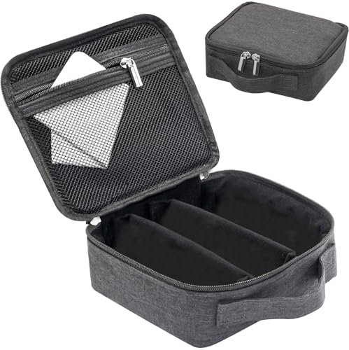 Lolalet Porta Occhiali Multiplo da Viaggio, 4 Scomparti Organizer Occhiali da Sole, Custodia Occhiali Morbido -Grigio scuro