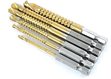 Broca de sierra de 3-8mm, 6 uds., tornillo compuesto HSS, grifo de carpintero, carpintería, herramientas de ranurado de agujeros de Metal de plástico, vástago hexagonal de cambio rápido(3-8mm(6PCS))