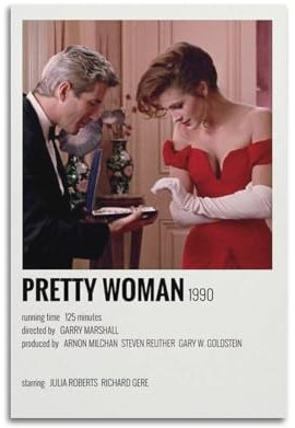 Filmkunst-Poster Pretty Woman, TV-Drama, Wohnzimmer- und Bürodekoration, 50 x 75 cm, ungerahmt