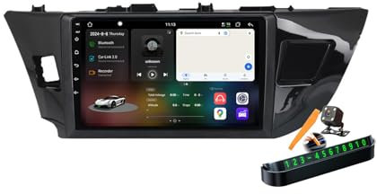 YLOXFW M6 pro plus3, Autoradio Android 14.0 Navi 2 DIN Stereo für Corolla 2012-2016 Sat GPS Navigation 9 Zoll Cartablet DVD Multimedia Player FM BT Receiver mit Carplay 4G 5G WiFi DSP SWC