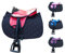 Brama West Kinder Shetty Sattel Set „My Little Pony“ | Sattel für Shetty Pony Holzpferd | mit Satteldecke, Sattelgurt, Steigbügel & Steigbügelriemen | Sattel Rot/Decke Schwarz