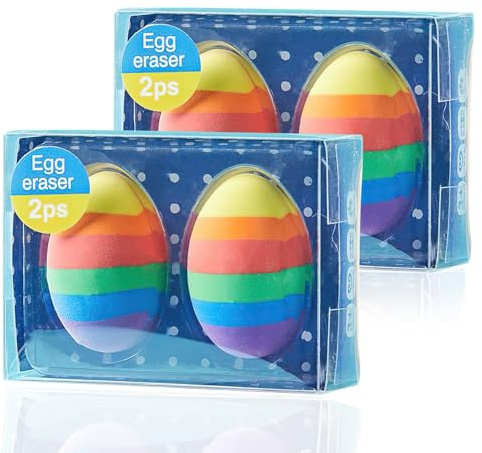 4 Stück Ostern Geschenke Kinder, Ostereier Radiergummis, Ostergeschenke Teenager, Oster Geschenke, kleine Ostergeschenke für Kinder, Radiergummi Deko Bunt für Ostern Kinder, Mitgebselradiergummi