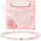 Rosenquarz - Akzeptanz - Edelstein Perlen Armband für Frauen, 4mm Kristall Silber 925 Naturstein Schmuck Elastisch Armbänder Damen, Chakra Spirituelle Charms Armbänder Geschenke