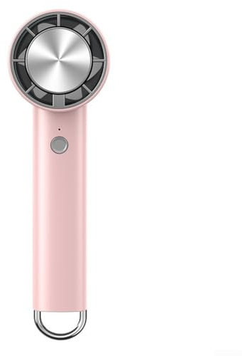 Vilgftyiet Ventilador portátil de mano con compresa de hielo, batería de 2000 mAh, doble refrigeración, ligero, tamaño de bolsillo, material ABS (rosa)