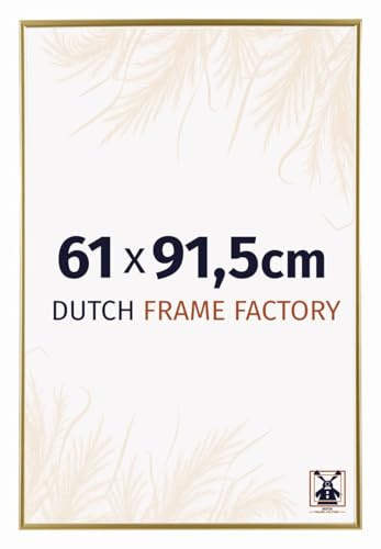 Dutch Frame Factory - Bilderrahmen 61x91,5 cm Gold - Kunststoff | Antireflex-Acrylglas aus Kunststoff, Wandmontage, Geeignet für Fotos, Poster und Puzzles, Easy, Made in Holland