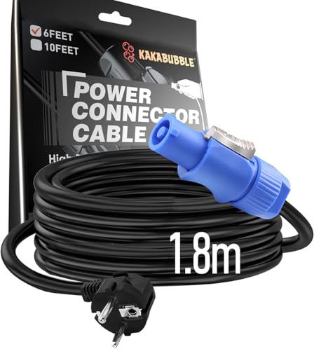 KAKABUBBLE 20A Netzkabel NEMA 5-15P auf PowerCON – 3-poliger Stecker für Bühnenbeleuchtung & LED-Wand – 1,83 m / 3,05 m Hochleistungs-Verlängerungskabel (1.8M)