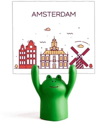 Amsterdam Flat Landmark Art Deco Fashion Memo-Halter Cartoon Tier Frosch Ständer Dekoration