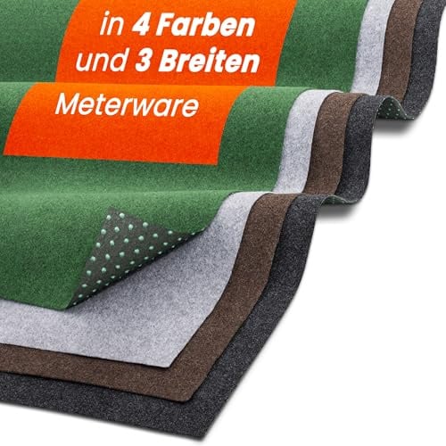 Midori Rasenteppich | Hochwertiger Balkonteppich 200 x 325 cm in Schwarz | Strapazierfähiger & wasserdurchlässiger Kunstrasen-Teppich mit Noppen