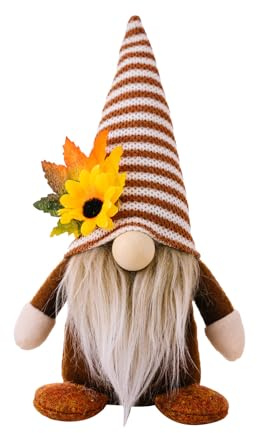 Herbstdeko Wichtel, 2 Stück Erntedank Tisch Wichtel, Herbst Dekoration innen,Herbstdeko Innen, Wichtel Herbstdeko Zum Aufhängen Plüsch Handgefertigt für Erntedankfest Weihnachten Baum deko (A)