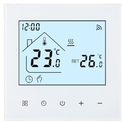 Violiica für Tuya WiFi Batteriethermostat für Gaskessel Heizen und Kühlen, Programmierbare Smart Control mit App und Sprachassistent Kompatibilität, 15-95°C Reichweite