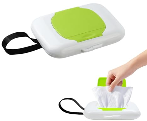 CFEWV Porta Salviette Umidificate Riutilizzabile per Neonati, Scatola Appendibile per Passeggini e Casa, Dispenser per Salviettine Baby, Portatile e Pratico per Genitori
