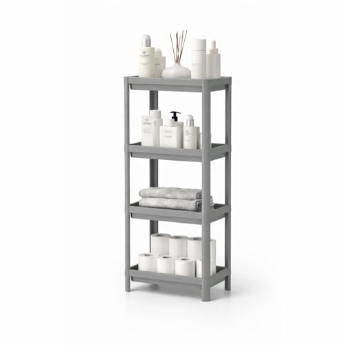 sugodesign Maggie 4-stöckiger Küchen- und Bad-Organizer,Multi-funktionale schlanke vertikale Bauweise, Aufbewahrungslösung für Küche und Bad (grau)