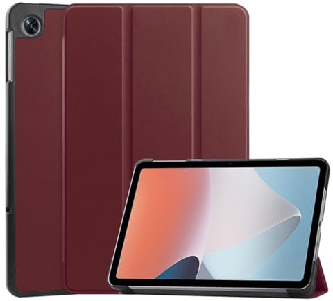 Techsuit für Oppo Pad Air Hülle mit 360 Schutz, Verstellbarem Ständer, Mikrofaser Innenfutter, Schlankem Design, Anti Fingerabdruck, FoldPro Series, PU Leder, Rot