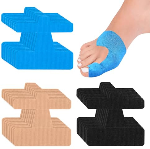 24 Pièces Bandes de Kinésiologie Prédécoupées pour Hallux Valgus, Hallux Valgus Orthese pour les Pieds et les Orteils, Hallux Valgus Kinesiotape, Doux et Respirant pour Hommes & Femmes (24PCS)