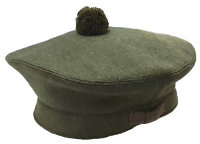 Scottish Tam O Shanter Hat Military Bonnet Barett Balmoral Army Cap, grün, 7,75