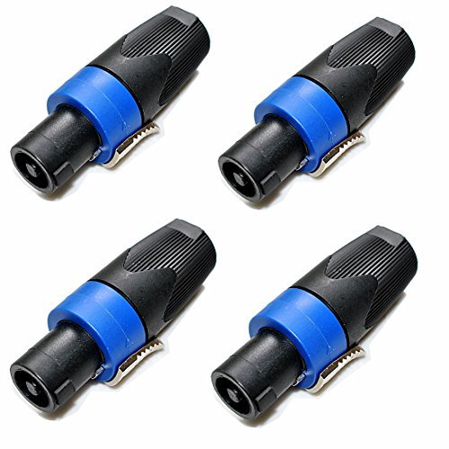 Oiyagai 4 Stück 4-poliger Lautsprecherkabelstecker, Twist-Lock Audio Stecker männlich, kompatibel mit Neutrik NL4FC NL4FX, für PA-System, Verstärker, Lautsprecherboxen
