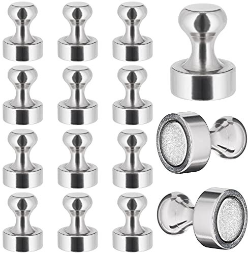 Reorda® Neodym Magnet (15 Stück) - Verstärkte Magnetisierung Dank größerem Neodym im Pin - Starke Magnete für Magnettafel, Whiteboards, Kühlschränke & Tafeln - Vielseitige Einsatzmöglichkeiten