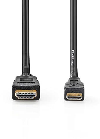 NEDIS High Speed HDMI Kabel mit Ethernet, HDMI Stecker - HDMI Mini Stecker, schwarz, 2,0 m