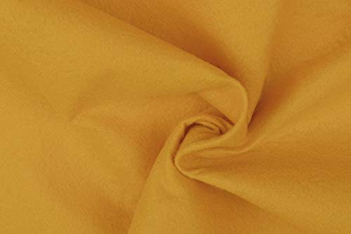 Filz Bastelfilz Meterware, 2 mm, 90 cm breit, Waschbar, 0,25 m, Polyesterfilz Waschbar (Gelb)