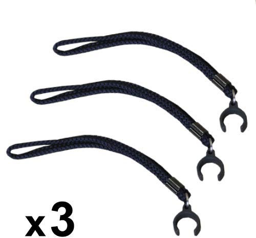 KMINA - Handgelenkband für Gehstöcke Schwarz (x3 stück), Stockschlaufe, Nylon Schlauf für Alle Gehstock - Made in Europe.