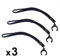 KMINA - Handgelenkband für Gehstöcke Schwarz (x3 stück), Stockschlaufe, Nylon Schlauf für Alle Gehstock - Made in Europe.