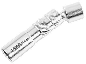 ARES 14mm Thin Wall Magnetic Swivel Spark Plug Socket - 3/8-Inch Drive 12-Point - BMW, Nissan, MINI Compatible