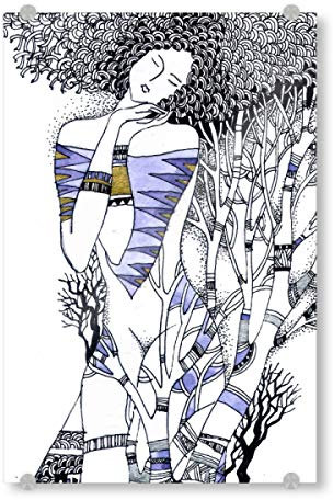 artboxONE Acrylglasbild 60x40 cm Abstrakt Winter Deko II Bild hinter Acrylglas - Bild nackt Frau Locken