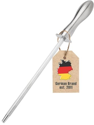 Intirilife affilatrice per coltelli argento 35 x 4 cm - Affilatrice in acciaio inox per coltelli, lame, forbici - Affilatrice manuale/acciaio per uso professionale e domestico, cucina, acciaio inox