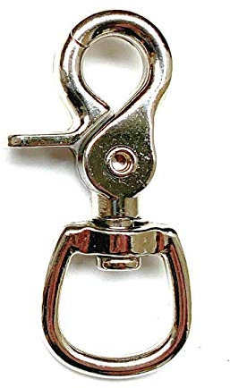 Nbrand JA Horse – Mors de rêne Snaps Mousqueton mousqueton mousqueton mousqueton à ciseaux Mousqueton cheval Mousqueton moulé sous pression Laiton nickelé (1 pièce, mousqueton rond en ciseau)