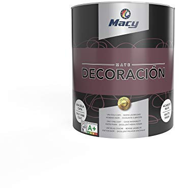 Macy Pintura Plástica Mate Decoración Interiores Excelente Cubrición, Acabado Perfecto. Color Berenjena. 750 ml