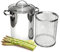 Asparagus Steamer pot, spaghetti pot strainer 4.5QT Stainless Steel Induction with mesh basket Glass lid steel handle, (16x21cm) (4.5QT Asparagus Pot (16x21cm))