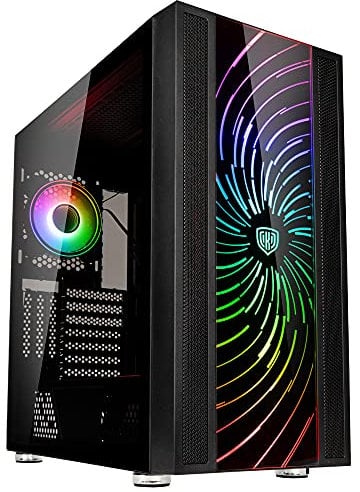 Kolink Unity Adapt PC Gehäuse, Mid Tower Case, Glas Gehäuse PC, Auswechselbare ARGB-Frontplatte, Verschiedene Designs verfügbar, Tempered Glass Case, Frontplatte mit seitlicher Belüftung