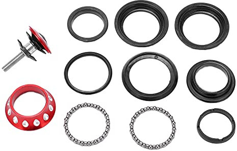 RiToEasysports Fahrrad-Headset Metall-Fahrradlager-Headset Tapered Head Tube Bowl Set Kompatibel mit Mountainbikes Fixed Gear Fahrrad Bunt(rot) Fahrradzubehör Fahrt