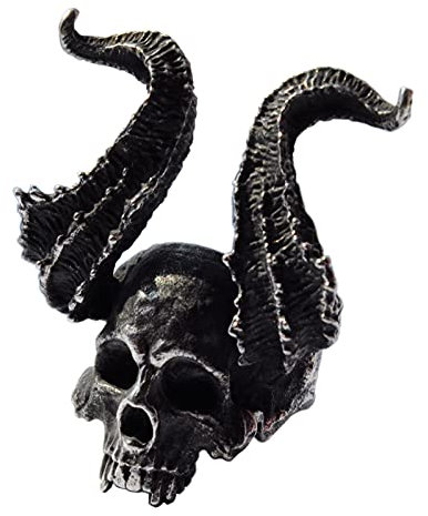 Herren Ring Totenkopf König der Hörner Edelstahl Punk Bikers Schmuck Teufel Big Demon Ringe, Metall