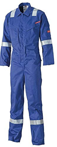 Dickies Pyrovatex Coverall Flame Retardant Overall 32'' LEG FR5402 Boiler Suit Reflective Tape Side Pockets ROYAL TALL 32'' LEG (52)
