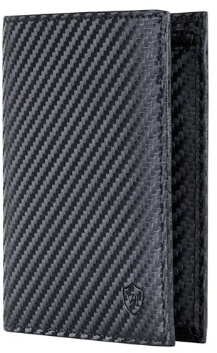 VON HEESEN Leder Geldbörse Herren mit Münzfach & RFID Schutz I Echtleder Geldbeutel für Männer & Damen I Portemonnaie Brieftasche Wallet Portmonee (Carbon-Schwarz, MIT MÜNZFACH)