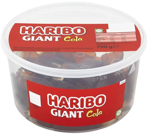 HARIBO Giant Happy Cola x 40 Pieces Sweets Tub (720g)